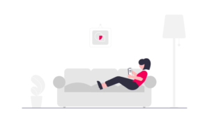 Lyn Ola Visual of A Person sitting in a couch with a mobile device